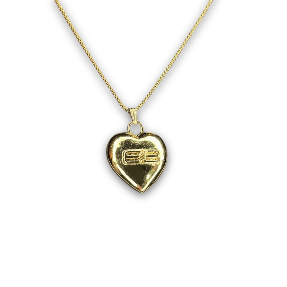 BB Balenciaga Gold Puffy Heart Necklace